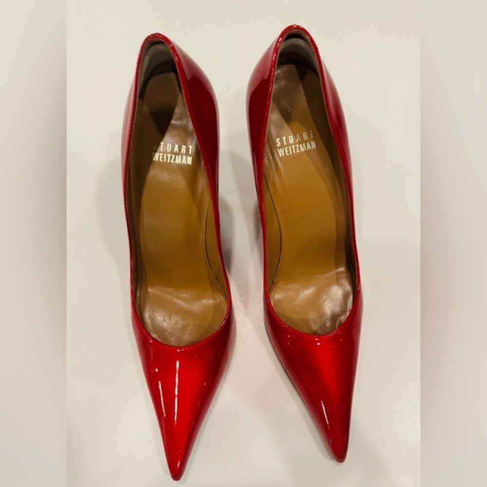 Stuart Weitzman patent red heels